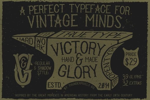 Victory and Glory: A Timeless Display Font for Vintage-Inspired Design Projects